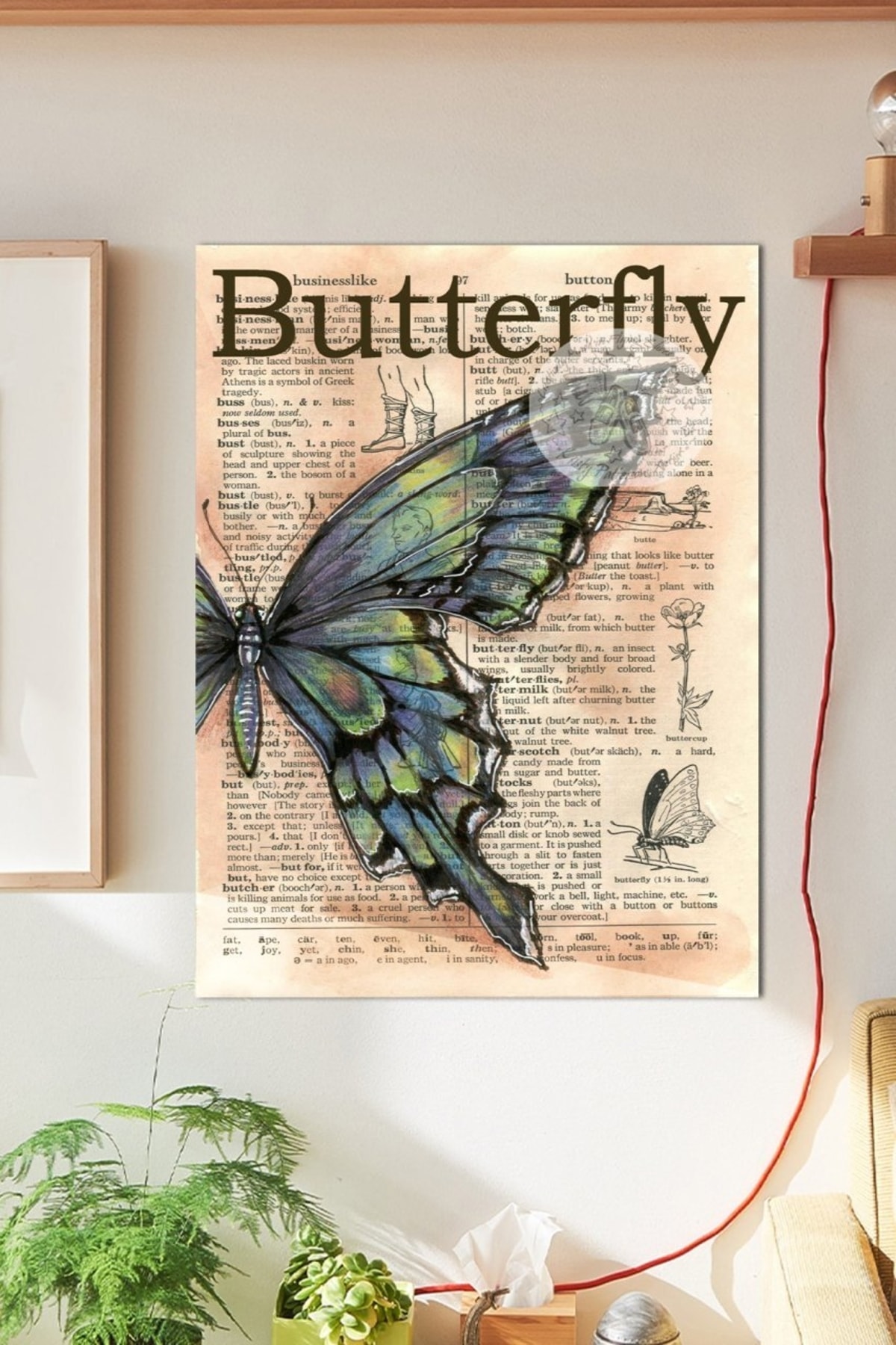 bukashops Butterfly Duvar Posteri Büyük Boy 45x30 Cm