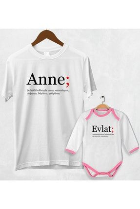 Anne Evlat Sözcük Manalı Baskılı Bebek Zıbın T-shirt ANNZBN-03