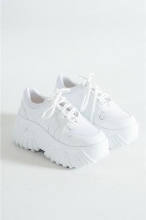 Beyaz Yüksek Taban Sneaker Spor Ayakkabı Sp150 BES-KEC-SP150-B