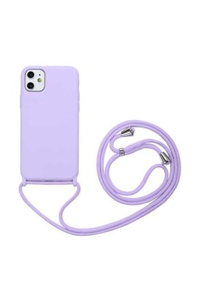 Apple Iphone 11 Uyumlu Kılıf Halkalı Ipli Boyun Çanta Askılı Kadife,yumuşak,pürüzsüz Case CS-RPSRS15117