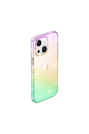 Iphone 13 Uyumlu Kılıf Orijinal Şeffaf Simli Pürüzsüz Yüzey Transparent Glitter Case CS-FRSTAPPLE66