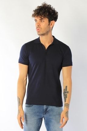 Erkek Slim Fit Polo Yaka Tshirt Ets 1730 (T) Lacıvert TX0CB886F69453