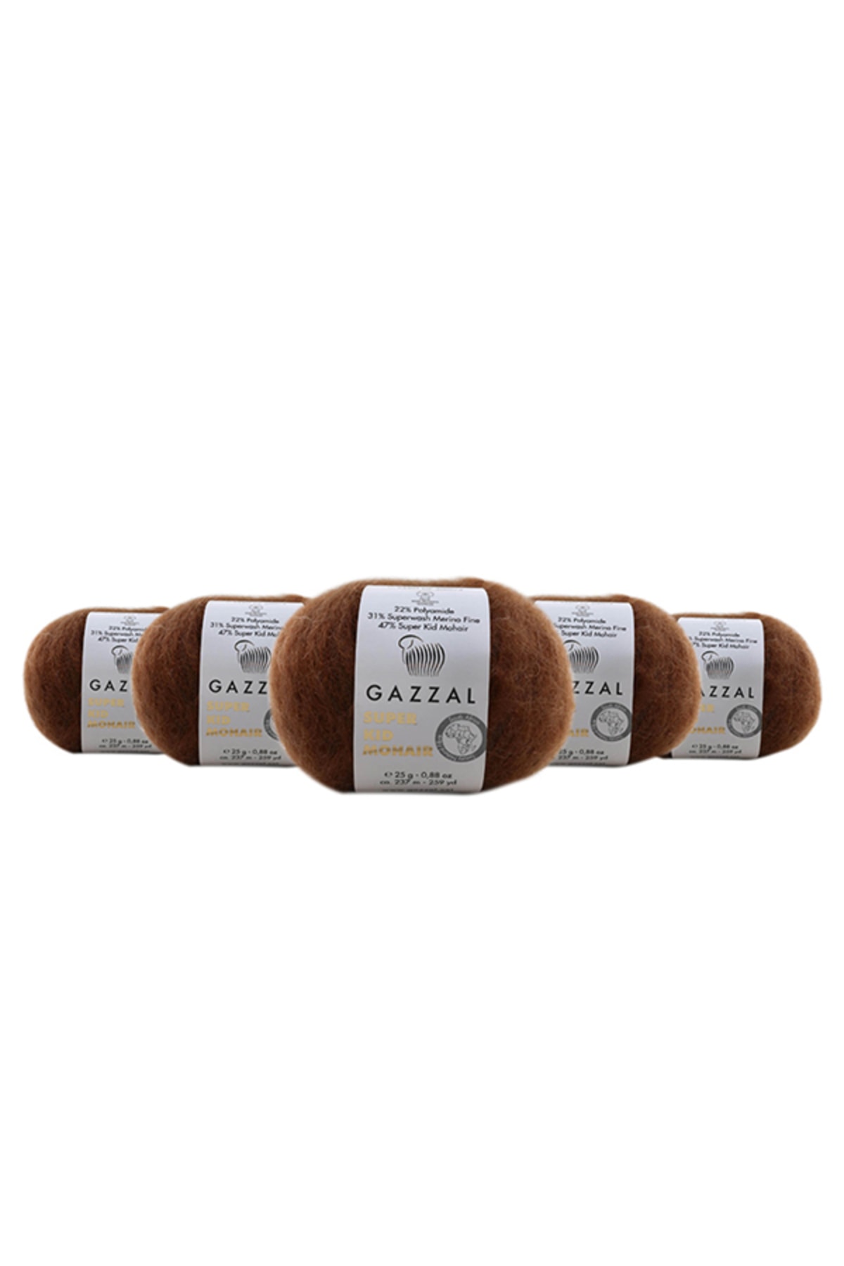 Super Kid Moss 25 Gr 5-Pack 78% Wool-22% Pa Blended Natural Hand Knitting Rope Taka Yarn (64401)