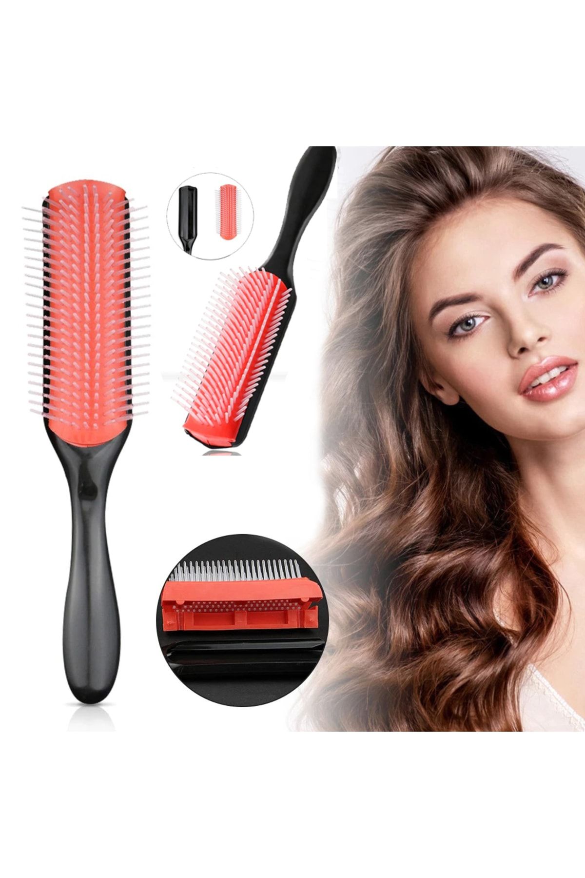 SONREYON-Styling Brush 9 Row Styling Brush Curly Girl Curly Girl Method Brush 3