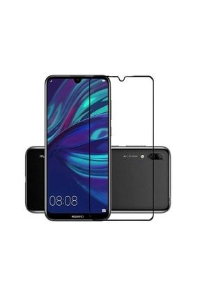 Huawei Y7 Prime 2019 Uyumlu Tam Kaplayan Tamperli Cam Ekran Koruyucu Davin+5D+Y7+Prime+2019