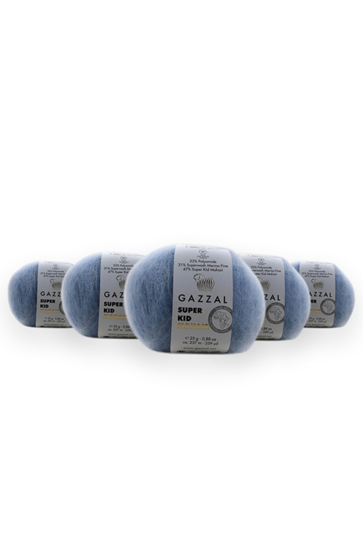 Super Kid Moss 25g 5-Pack 78% Wool-22% Pa Blended Natural Hand Knitting Yarn Taka Yarn 64420