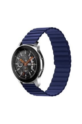 Gear S3 Uyumlu Çizgili Çift Renkli Mıknatıslı Renkli Akıllı Saat Bileklik Kordon KRD-52-22mm-7