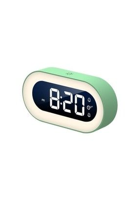 Led Dijital Çalar Saat Ses Kontrolü Gece Işığı Tasarımı Masaüstü Saati Yeşil F8818yeşil