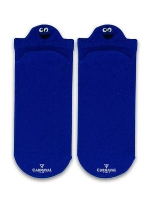 Nakışlı Mavi Emoji Desenli Renkli Çorap PTK-U1014
