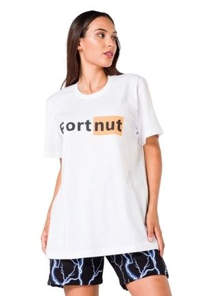 Oversize Beyaz T-shirt %100 Pamuk Fortnite Nefes Alan Yeni Nesil Terletmeyen Baskılı Unisex tshirtfortnite3