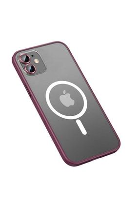 Iphone 11 Uyumlu Kılıf Lens Koruyuculu Tacsafe Destekli Kenarları Renkli Mat Kılıf Mokka+Wireless+iPhone+11