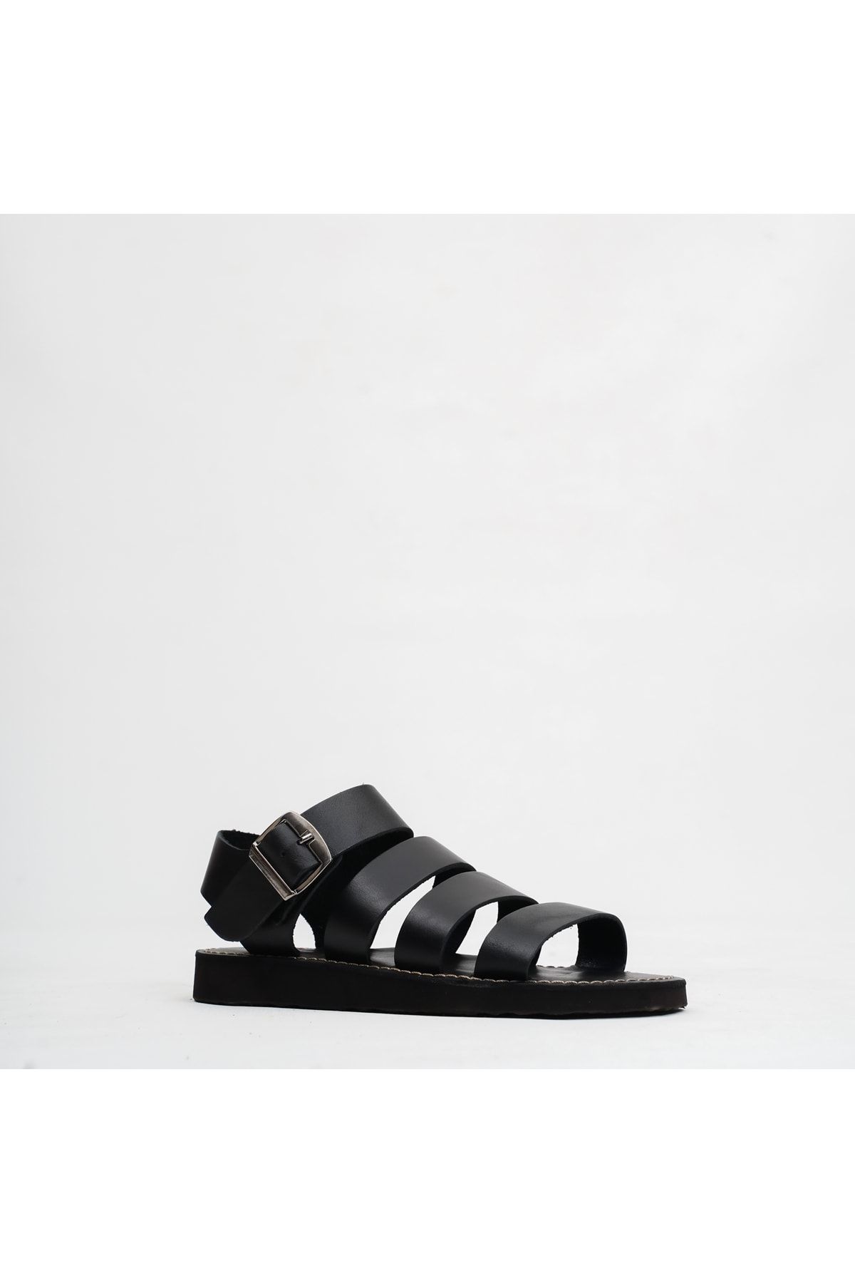 صندل سیاه زنانه های چرمی واقعی EK01 DaphneSandals