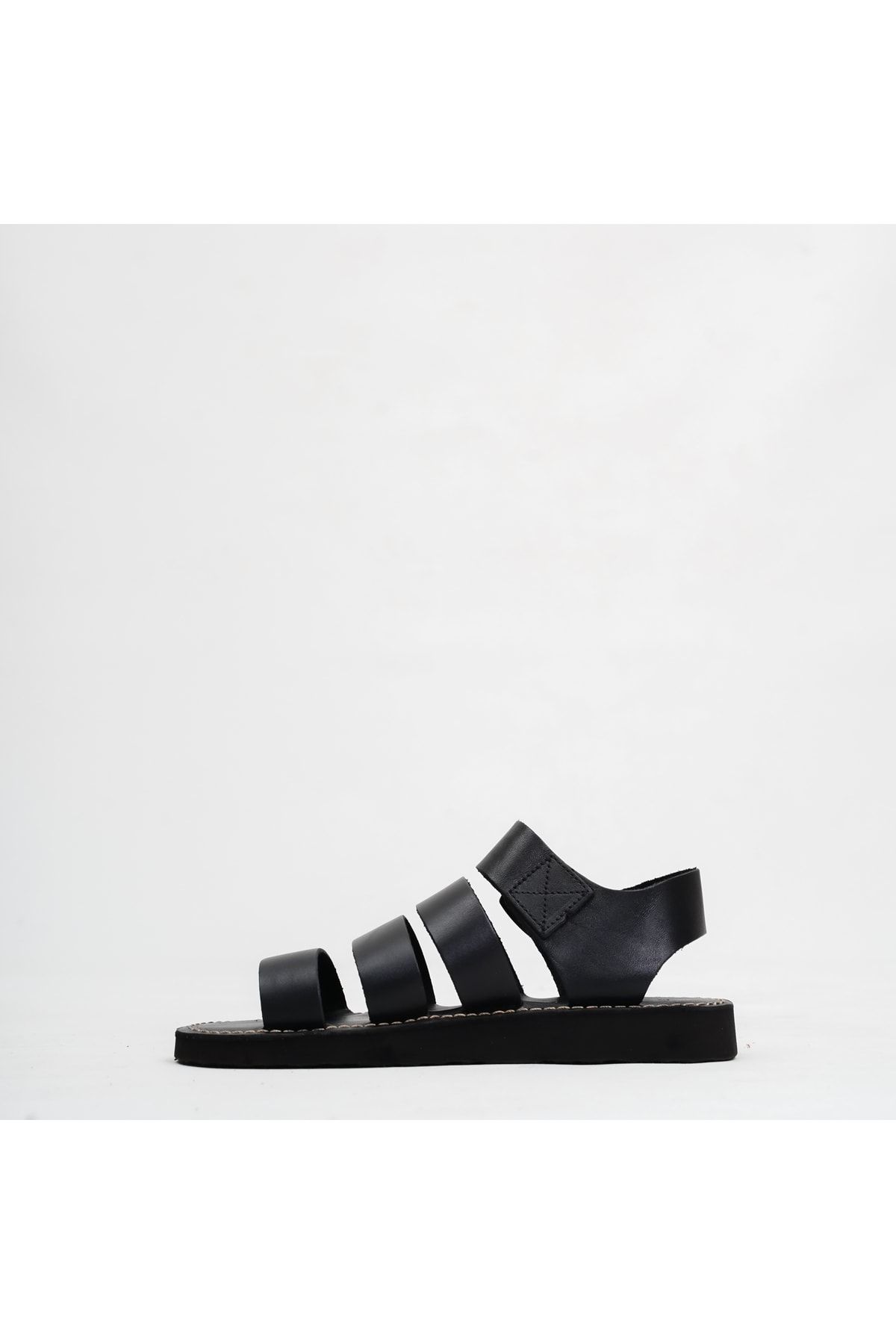 صندل سیاه زنانه های چرمی واقعی EK01 DaphneSandals