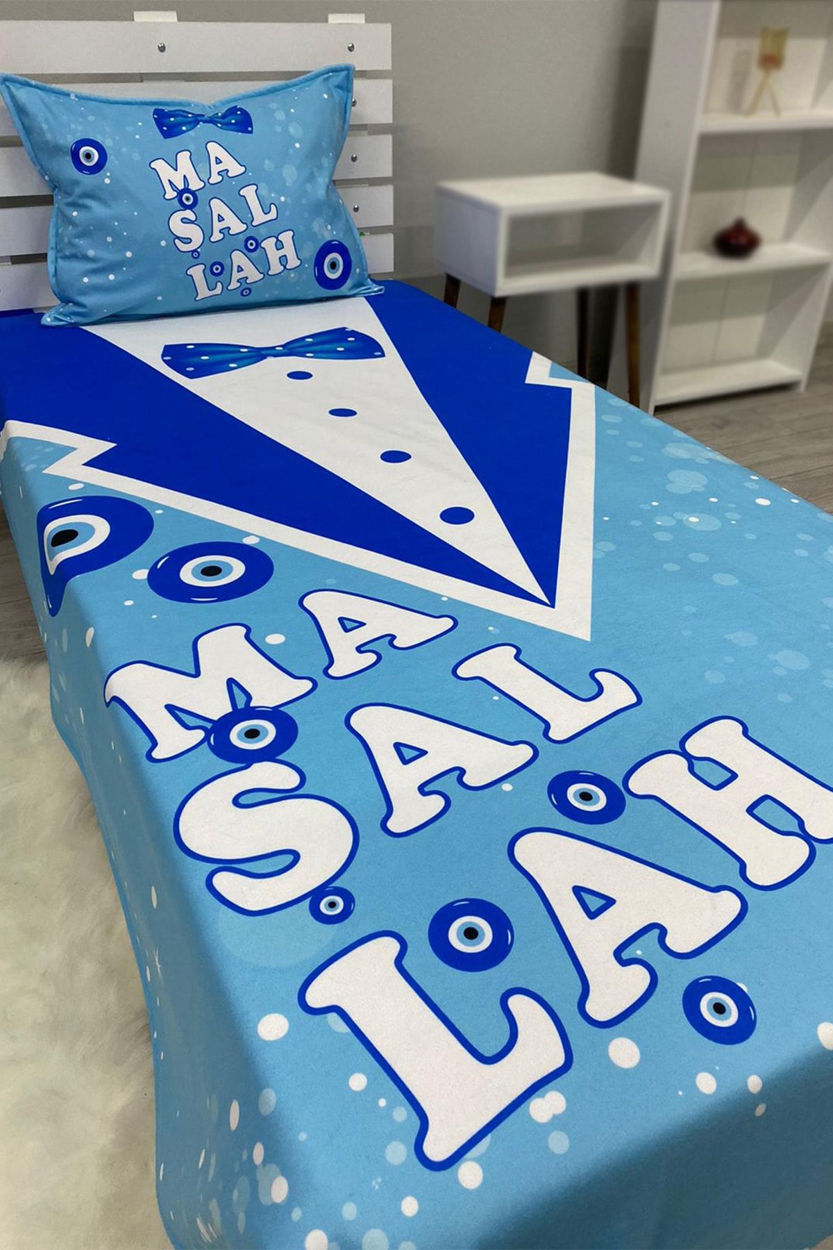 Sünnet Yatak Örtüsü Papyon Yaka - 4
