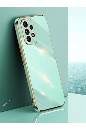 Galaxy A52 Uyumlu Su Yeşili Gold Detaylı Lüks Silikon Kılıf OUEA52-MLY709