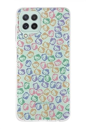 Samsung Galaxy A22 Uyumlu Kapak Hello Kitty Tasarımlı Şeffaf Silikon Kılıf prt1mmsmA22_033