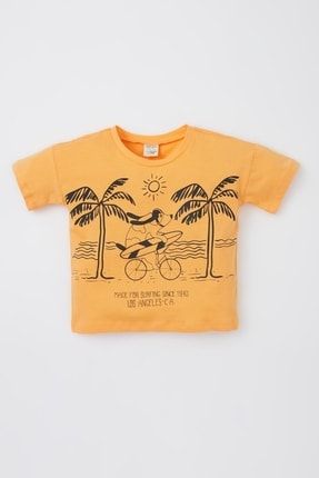 Erkek Bebek Regular Fit Baskılı Pamuklu Kısa Kollu T-Shirt TYC00463224191