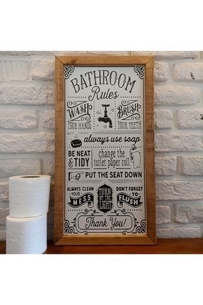 Bathroom Rules Banyo Kurallari woodatbk