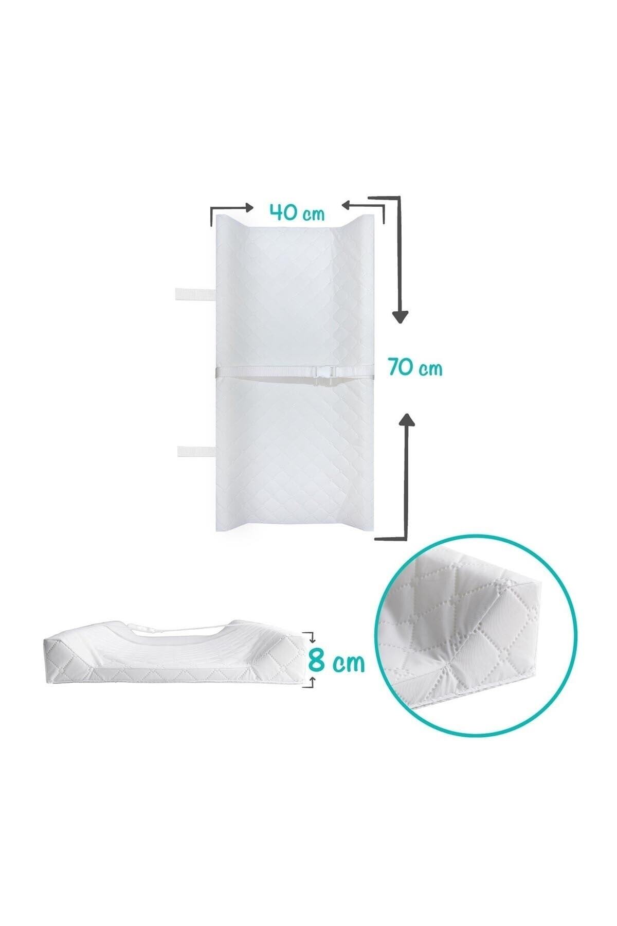 Baby'ness Bebek Alt Değiştirme Minderi 40x70 Cm Sıvı Geçirmez Leke Tutmaz Beyaz fotoğrafı 5 (önizleme)