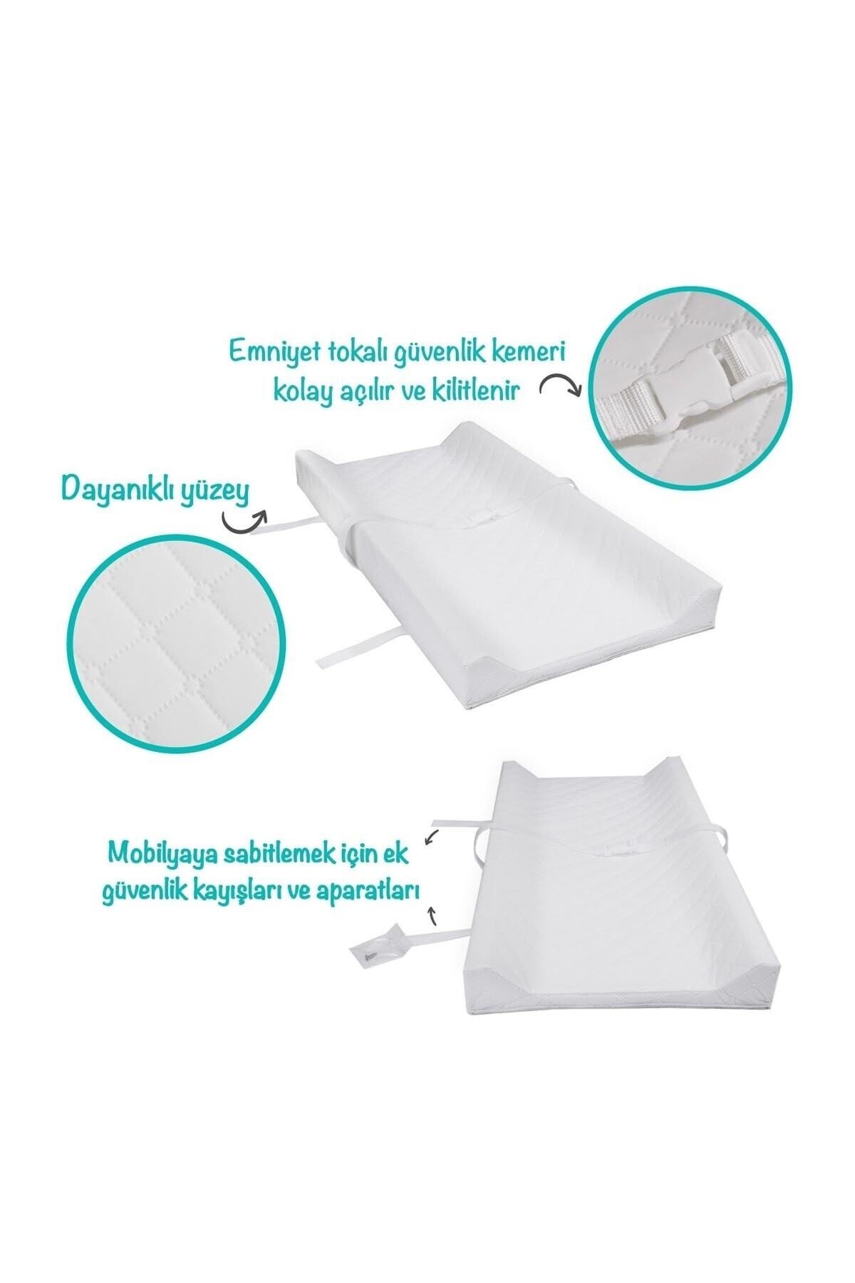 Baby'ness Bebek Alt Değiştirme Minderi 40x70 Cm Sıvı Geçirmez Leke Tutmaz Beyaz fotoğrafı 6 (önizleme)