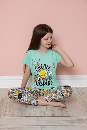 Kız Çocuk Kısa Kol Pijama Takımı ERC-K8006