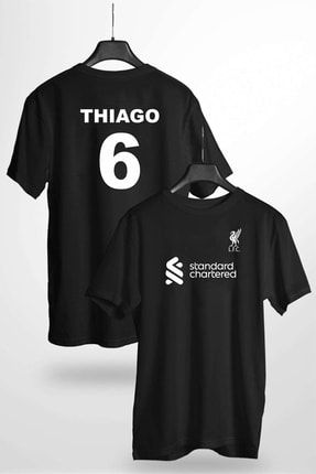 Liverpool Thiago Tasarım Regular Kalıp Siyah Tshirt liverpool thiago
