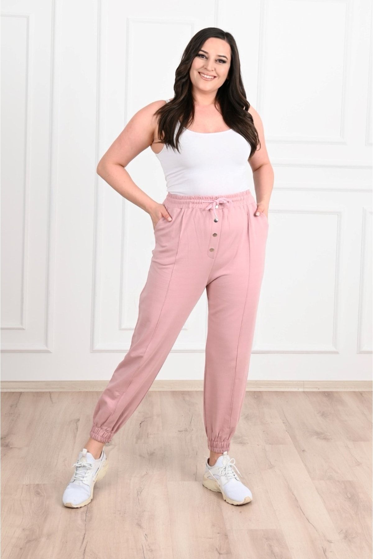Plus size pink hot sale sweatpants