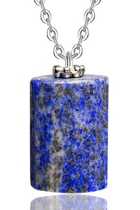 Sertifikalı Yüksek Kalite Fasetli Doğal Lapis Lazuli Taşı Kolye EHJKRTV4
