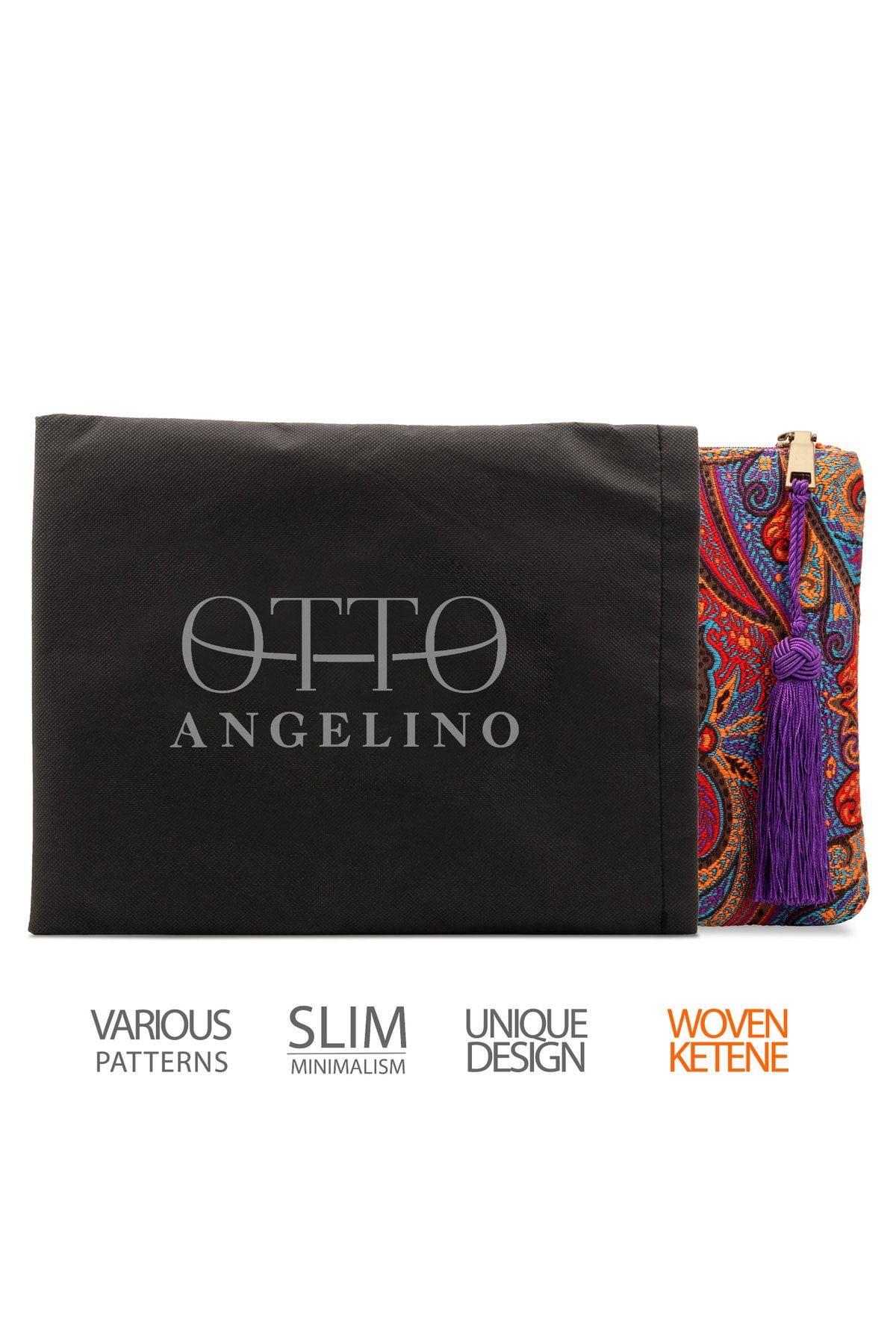 OttoAngelino-Otto Angelino Authentic Design Zippered Women's Clutch Bag 5