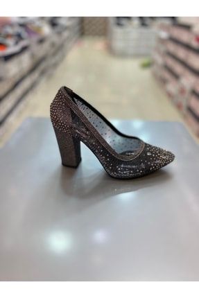 Şah Transparan Fileli Kalın Topuklu Kadın Ayakkabı P2930S5053