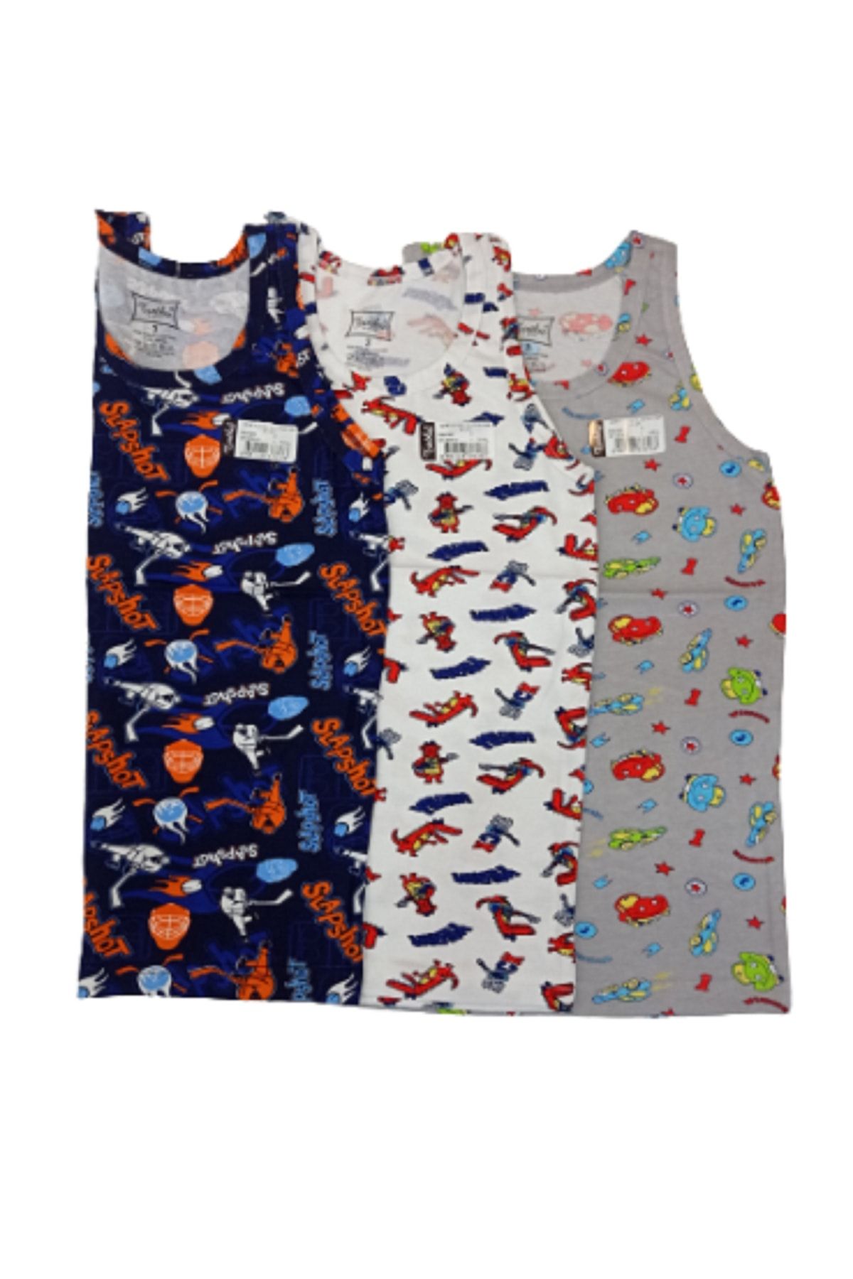 Tutku-Boy's Mixed Color Mixed Pattern 3-Piece Undershirt 4