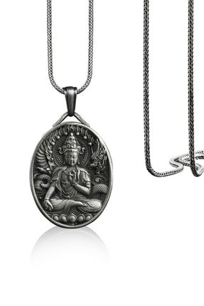 Meditasyon Buda Madalyon Gümüş Kolye BSS-DREAM-NECK-250