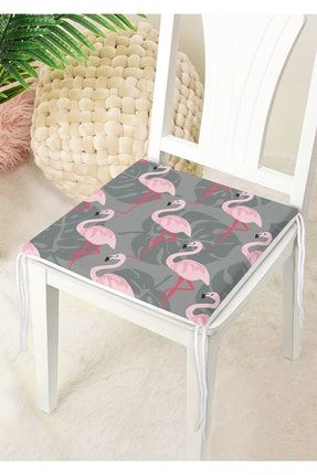 Flamingo Desenli Dijital Baskılı Fermuarlı Sandalye Minderi Fermuarli-931