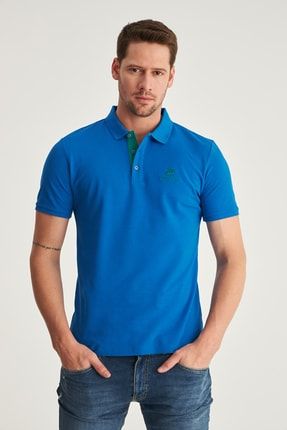 Kısa Kollu Basic Polo T-shirt Saks Mavi 22SMEPK6100001