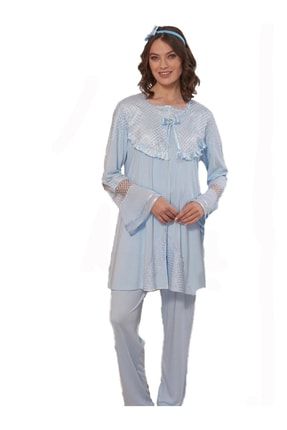 3924 Lohusa-hamile Kısakol 3 Lü Pijama Takım FE-19918103924