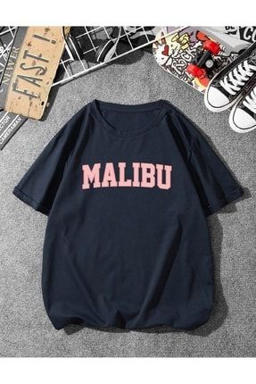 Unisex Malibu Baskılı Oversize T-shirt TYC00464858667