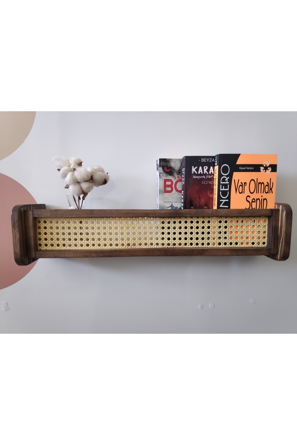 glb decor wood hand made Ceviz Hazeranlı Ahşap Montessori Kitaplık Bebek Ve Çocuk Odası Hasır Raf