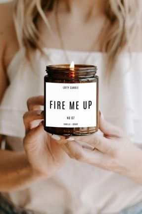 Fire Me Up Beyaz Etiket Amber Kavanoz Mum Dekor Aromaterapi Rahatlatıcı Vanilya Kokusu 210 Gr LOFTYM7YS210GR
