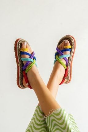 Kadın Sierra Halat Sandalet - Renkli ERHN0001