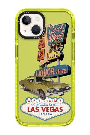 Iphone 13 Uyumlu Sarı Impact Las Vegas Tasarımlı Telefon Kılıfı VIP-13-301