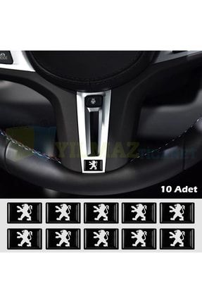 Peugeot Logo Direksiyon Jant Vites Torpido Damla Oto Sticker Etiket Çıkartma 10 Adet 17 X 11 Mm 543470-pejox510
