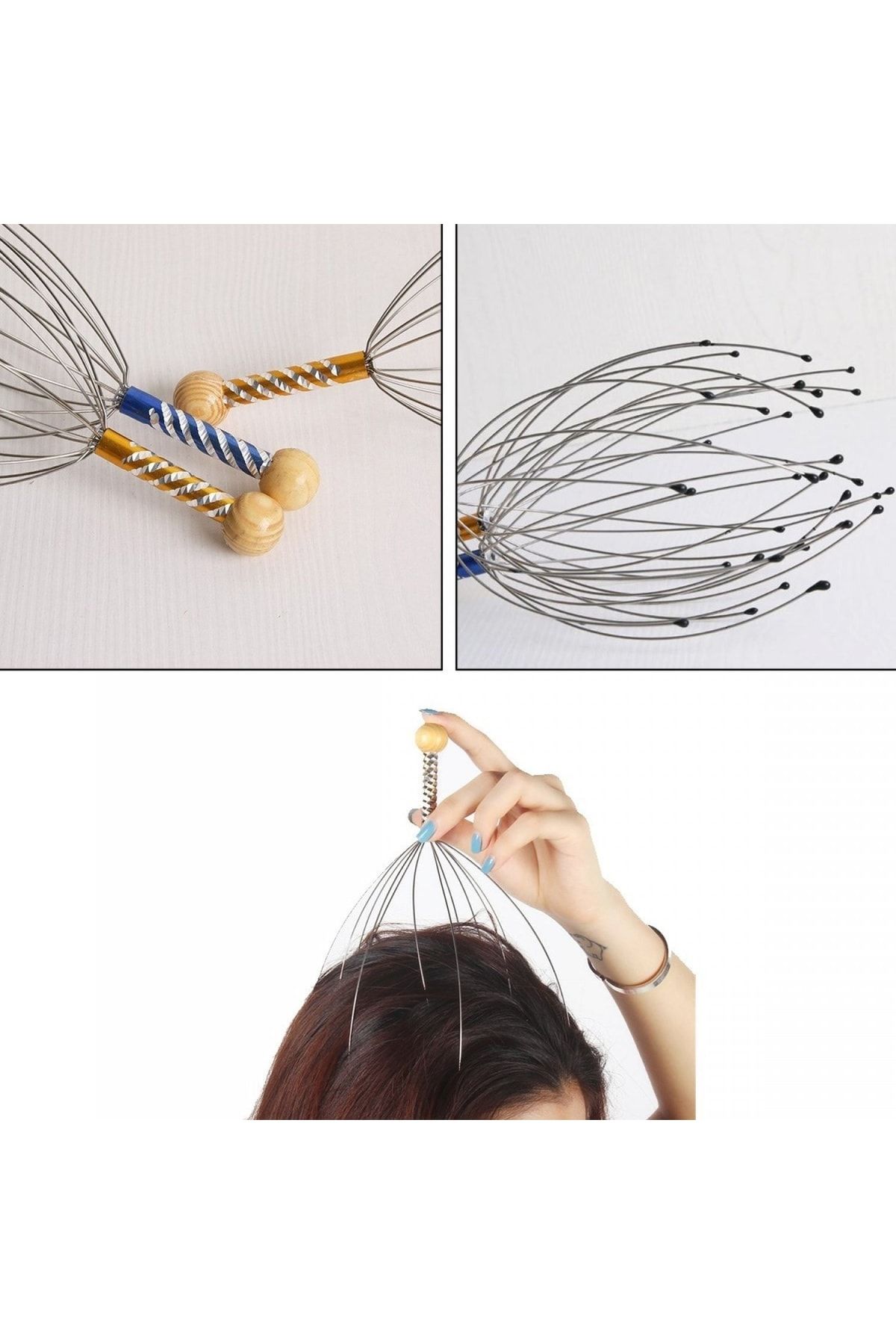 MUJGAN-Bokoma Soft Tip Practical Relaxing Head Scratching Wire and Massage Tool 5