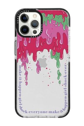 Iphone 12 Pro Max Uyumlu Siyah Impact Color Cream Tasarımlı Telefon Kılıfı VIP-12PM-302
