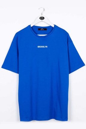 Saks Mavisi Brooklyn Unisex Oversize T-shirt brooklyn siyah tişört