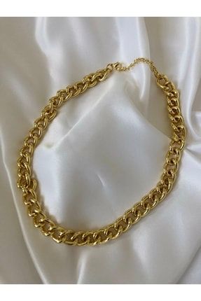Kadın Kalın Gourmet Zincir Gold Kolye CAX174