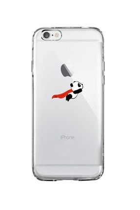 Iphone 6 / 6s Uçan Panda Premium Şeffaf Telefon Kılıfı İ6-SY-145