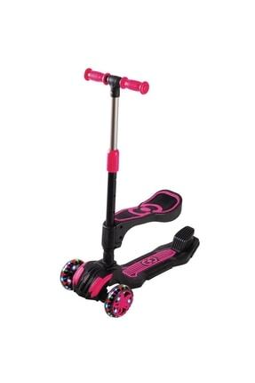 Furkan Toys Süper Sağlam Oturmalı Skutır Cool Wheels Led Işıklı Oturaklı Pemb...