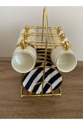 Dekoratif Gold Altın Rengi Paslanmaz Tezgah Üstü Türk Kahvesi Fincan Askısı Özel Tasarım Şık Tasarım RENKASKI159