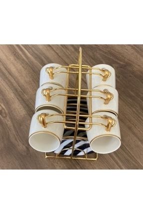 Gold Altın Rengi Mermer Üstü Türk Kahvesi Fincan Askısı Özel Tasarım Kolay Kullanım Sağlam Malzeme RENKASKI165