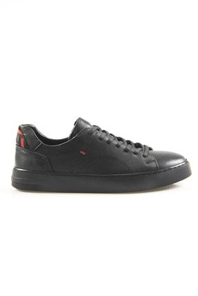 Hakiki Deri Erkek Günlük Siyah Sneaker Ayakkabı TRPY250053